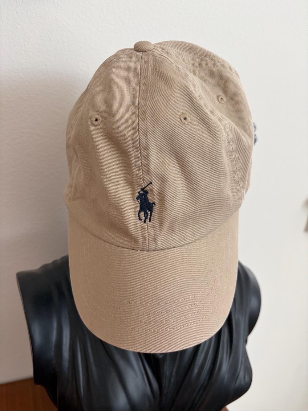 Polo by Ralph Lauren Khaki Baseball Cap with Navy Logo
